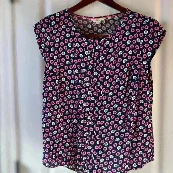 Boden Azelea cap sleeve keyhole viscose top - Picture 4 of 8